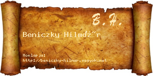 Beniczky Hilmár névjegykártya